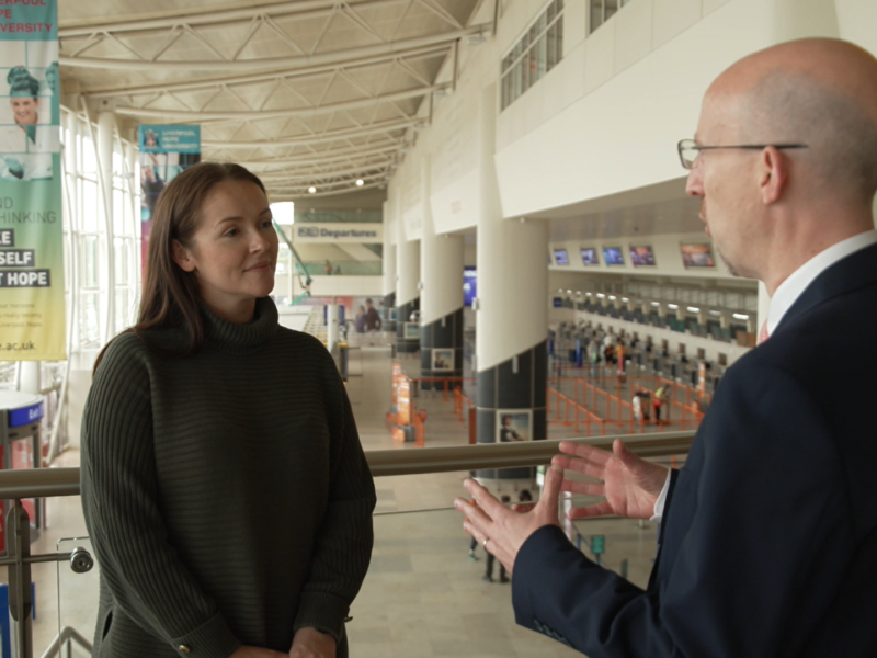 Richard Clein media training at Liverpool John Lennon Airport