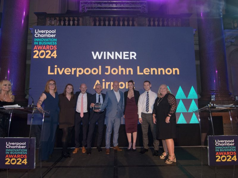 Liverpool John Lennon Airport collect Liverpool Chamber Chair's award