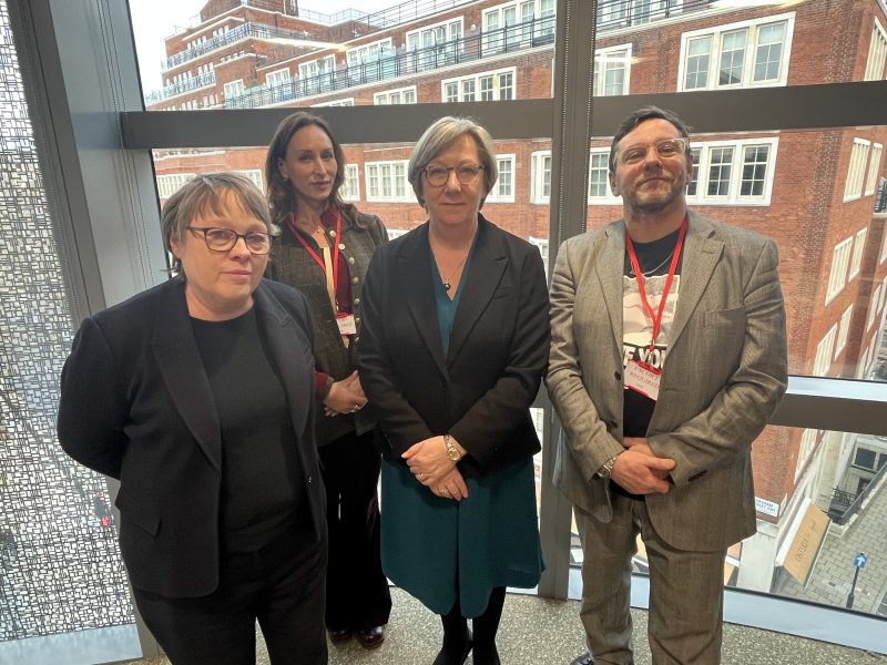 Johnny Santer meets Building Safety Minister, Samantha Dixon MBE MP (centre) with his MP, Maria Eagle (far left)